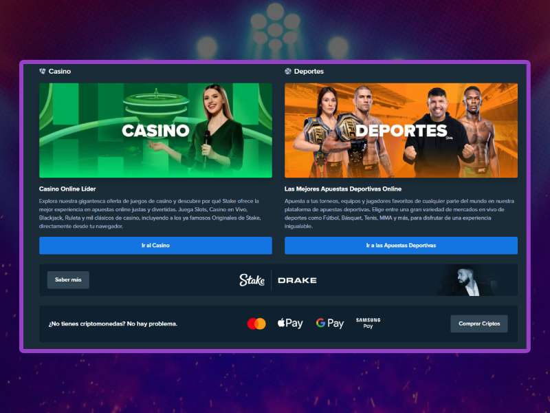 Recursos do Stake Casino