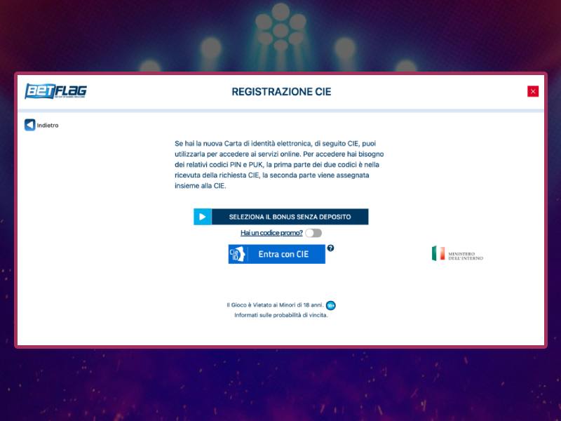 Registrazione Betflag